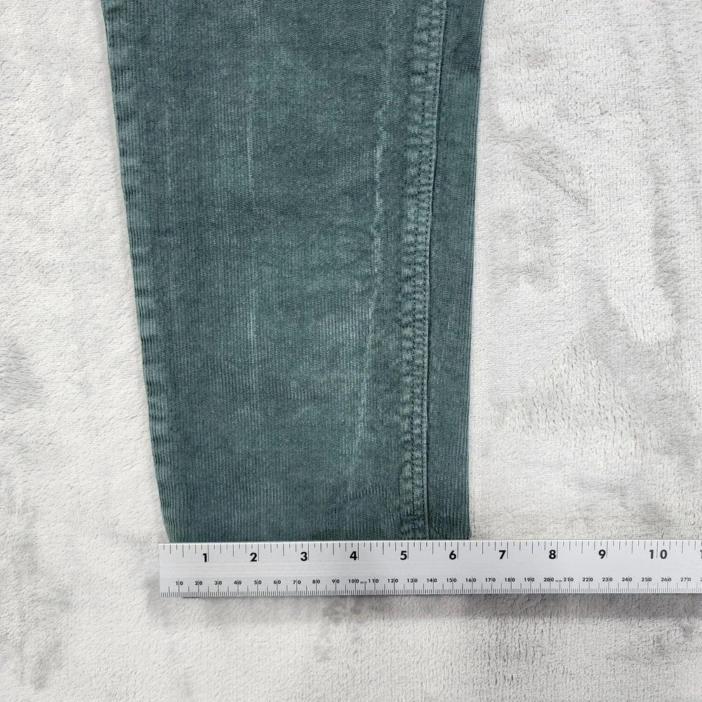 American Eagle Jeans Womens 2‎ Green Stretch Corduroy High Rise Mom Straight Leg